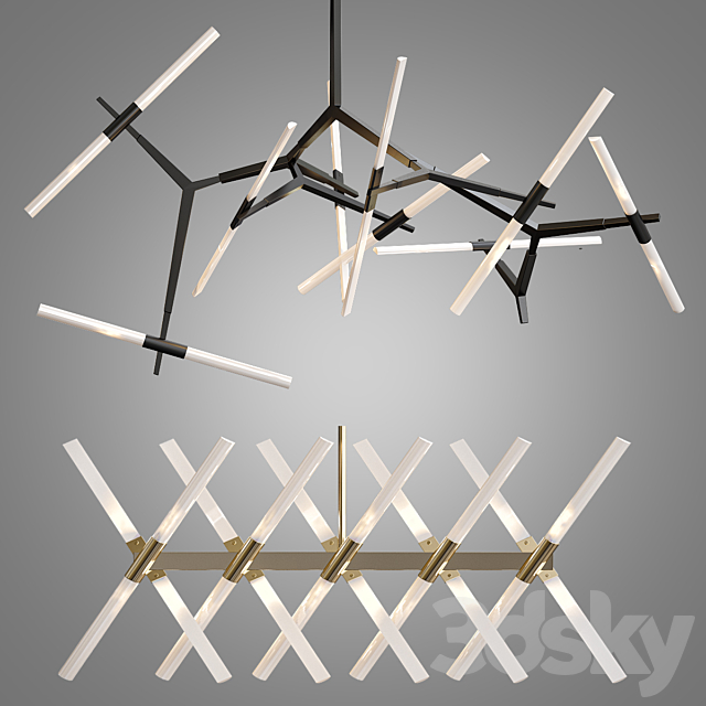 Chandelier Agnes 4 types 3DS Max Model - thumbnail 2