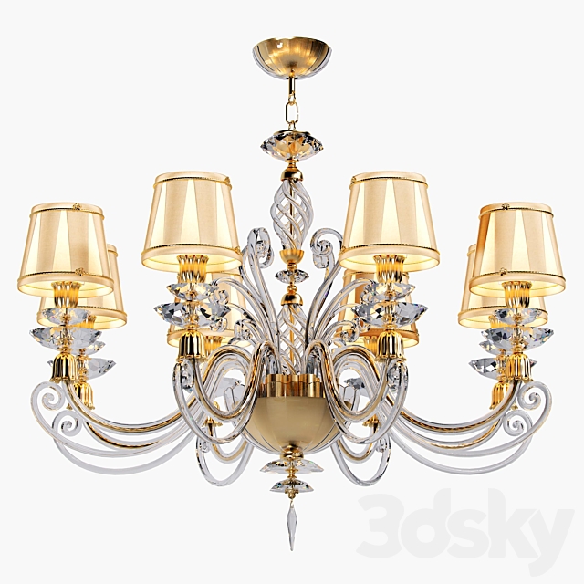 Chandelier ALICANTE SATIN SHADE L8 3DSMax File - thumbnail 1