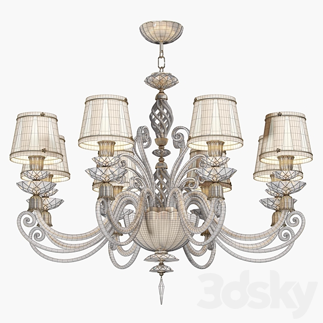 Chandelier ALICANTE SATIN SHADE L8 3DSMax File - thumbnail 2