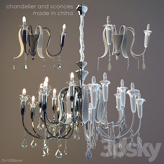 Chandelier and sconces. made in China. 3DSMax File - thumbnail 1