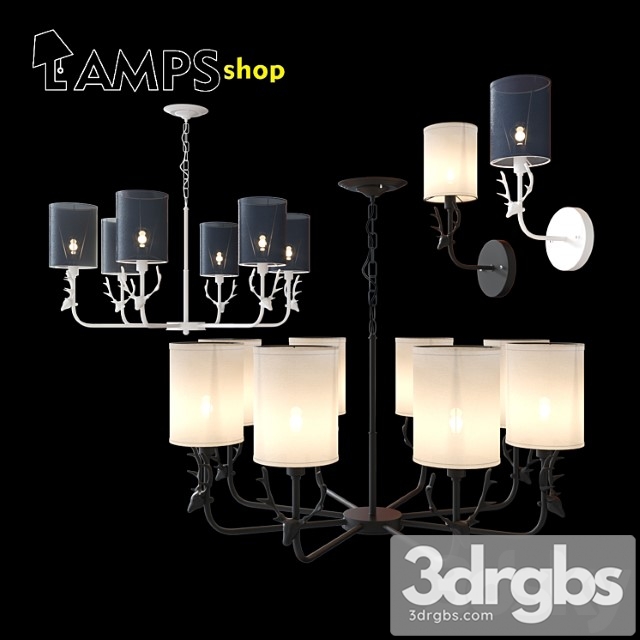 Chandelier and wall lamp 3dsmax Download - thumbnail 1