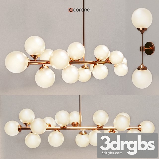 Chandelier and wall lamp modo 3dsmax Download - thumbnail 1