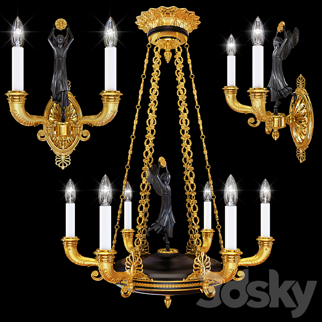 Chandelier Arizzi CL48 _ 6 + sconce Arizzi CL48 _ 2 _ AP 3DSMax File - thumbnail 1