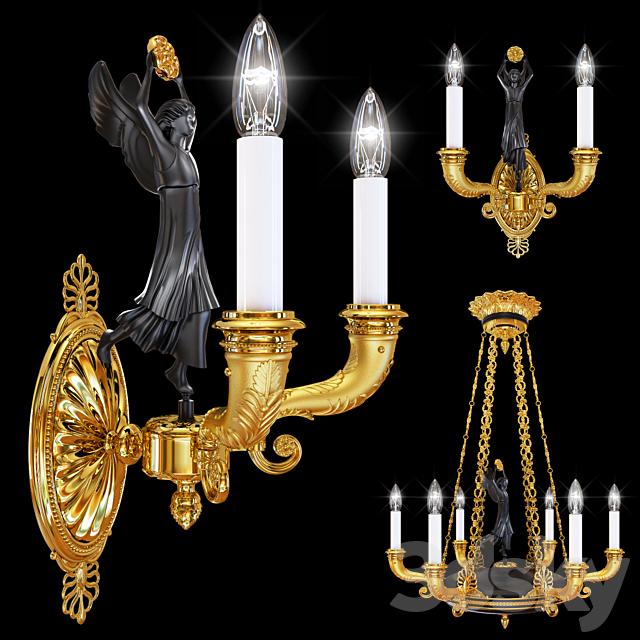 Chandelier Arizzi CL48 _ 6 + sconce Arizzi CL48 _ 2 _ AP 3DSMax File - thumbnail 2