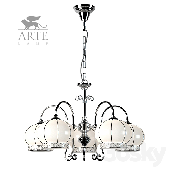 Chandelier Arte Lamp A2106LM-5WH Venice 3DSMax File - thumbnail 1