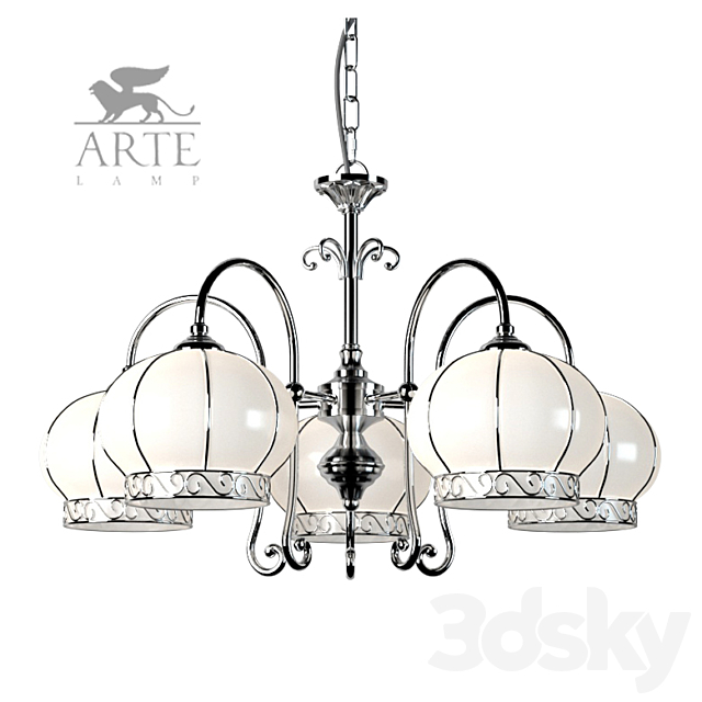 Chandelier Arte Lamp A2106LM-5WH Venice 3DSMax File - thumbnail 2