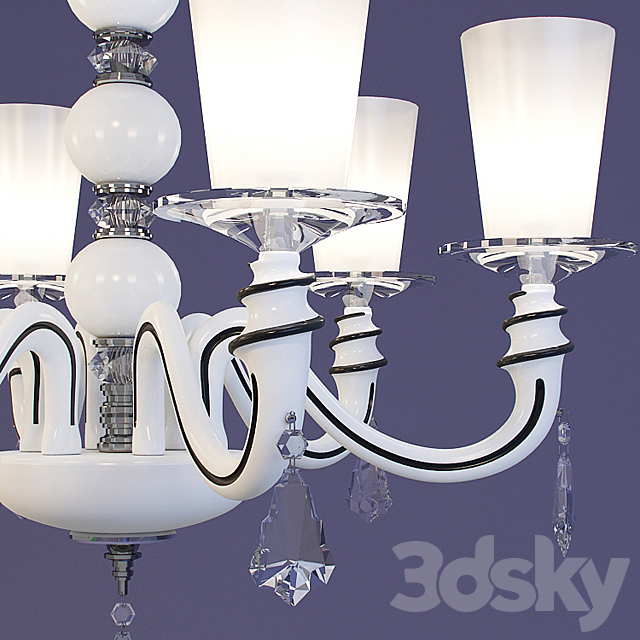 Chandelier Arte lamp A3006LM-6WH series ALBINA 3DS Max Model - thumbnail 2