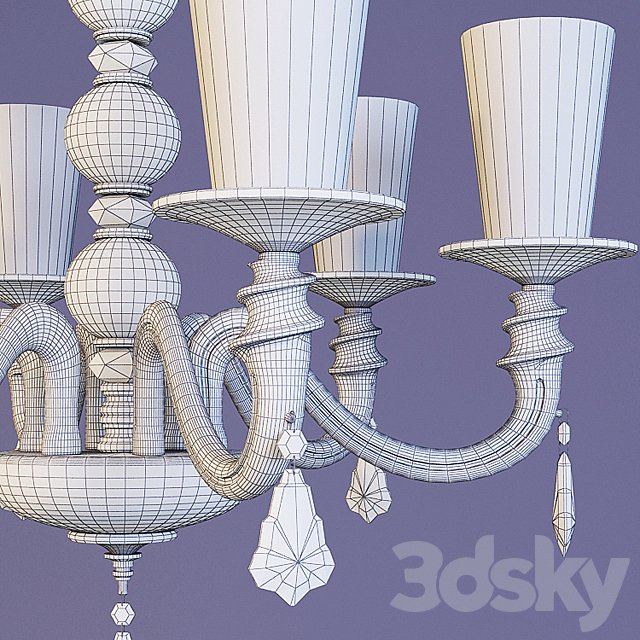 Chandelier Arte lamp A3006LM-6WH series ALBINA 3DS Max Model - thumbnail 3