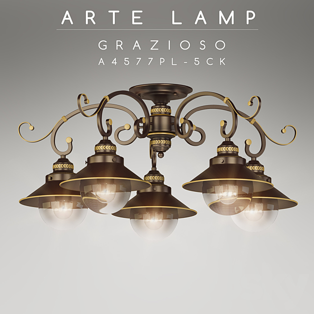 CHANDELIER ARTE LAMP A4577PL-5CK GRAZIOSO 3DSMax File - thumbnail 1