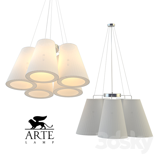 Chandelier Arte lamp A9535LM-5SS Paralume 3DSMax File - thumbnail 1