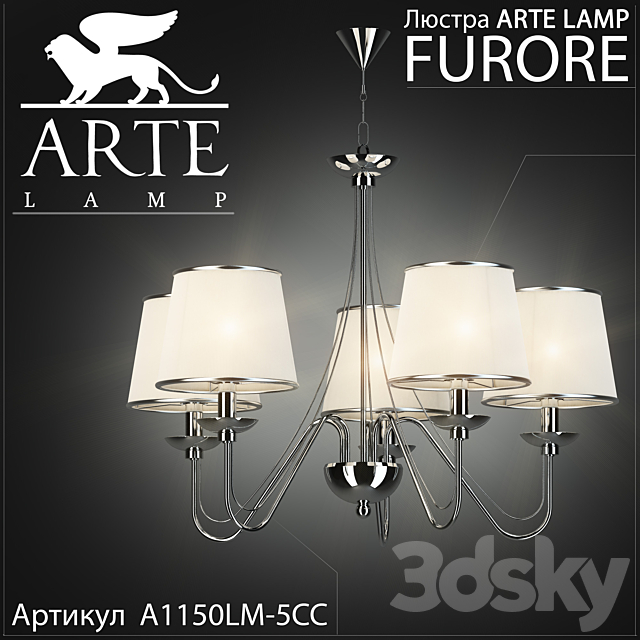 chandelier Arte lamp Furore A1150LM-5CC 3DSMax File - thumbnail 1