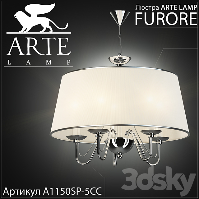 chandelier Arte lamp Furore A1150SP-5CC 3DSMax File - thumbnail 1