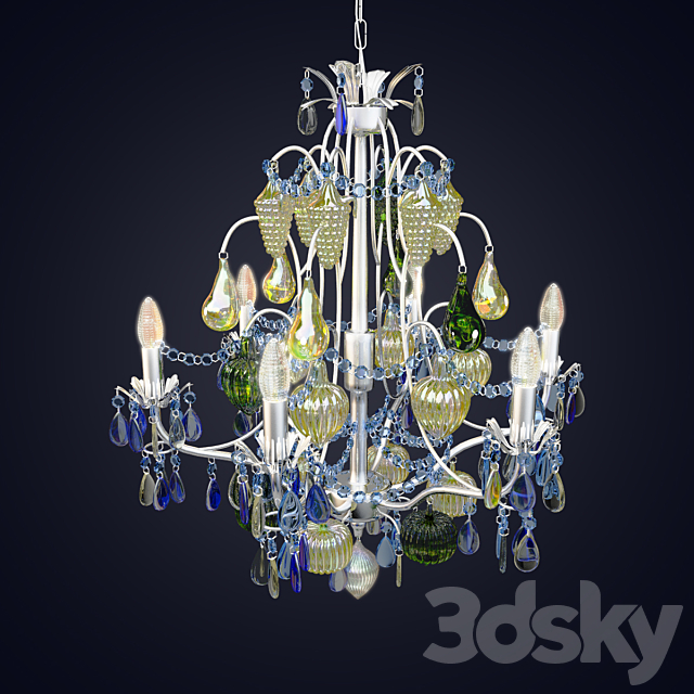 Chandelier Arte Lamp Riccheza A2011LM-6GO 3DS Max Model - thumbnail 2