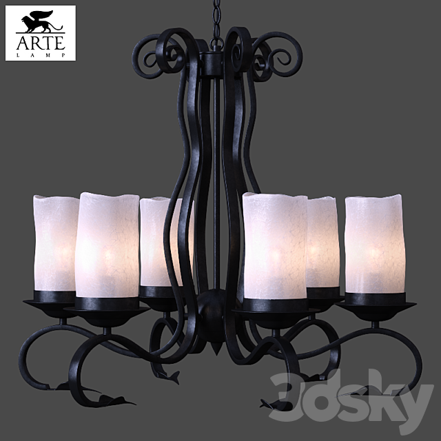 Chandelier ArteLamp Scroll A7915LM-6BK 3DSMax File - thumbnail 2