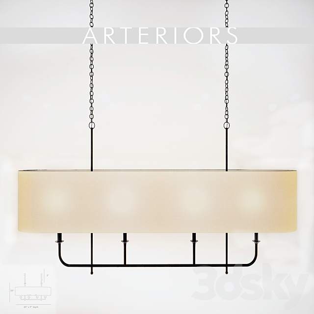 Chandelier arteriors Beatty Chandelier 3DS Max Model - thumbnail 1