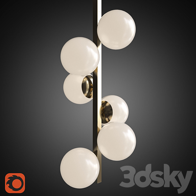 Chandelier Atom Pendant 3DS Max Model - thumbnail 2