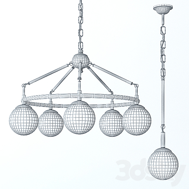 Chandelier Aurora Loft 10044-5L and suspension Aurora Loft 10044-1L 3DSMax File - thumbnail 2