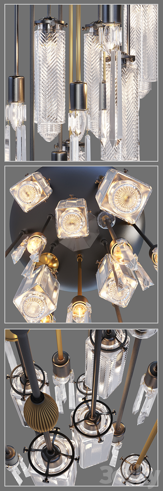 Chandelier AXIS 12 ARM FIXTURE 2015 3DS Max Model - thumbnail 2