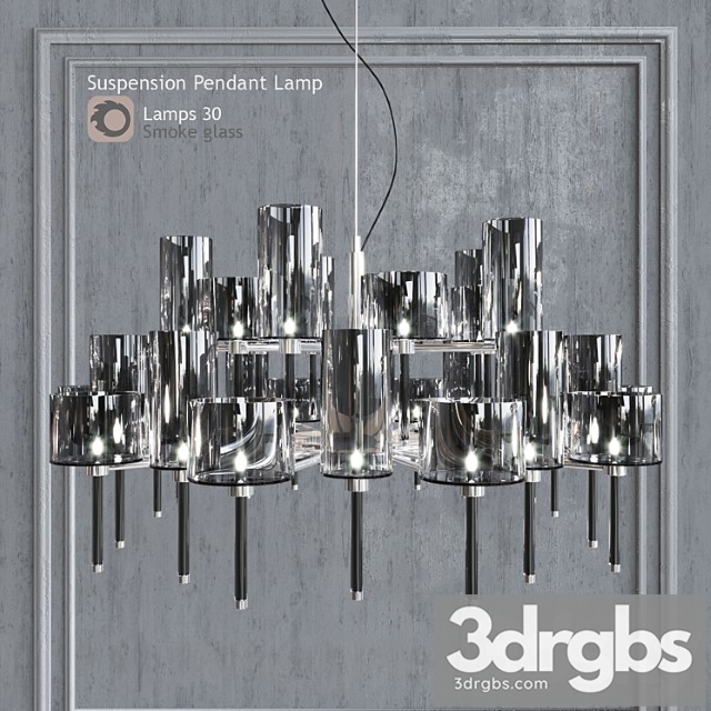 Chandelier axo light spillray sp lamps 30 smoke glass 3dsmax Download - thumbnail 1