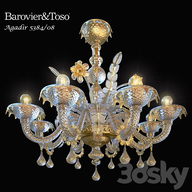 Chandelier Barovier & Toso Agadir 5384_08 3DSMax File - thumbnail 1