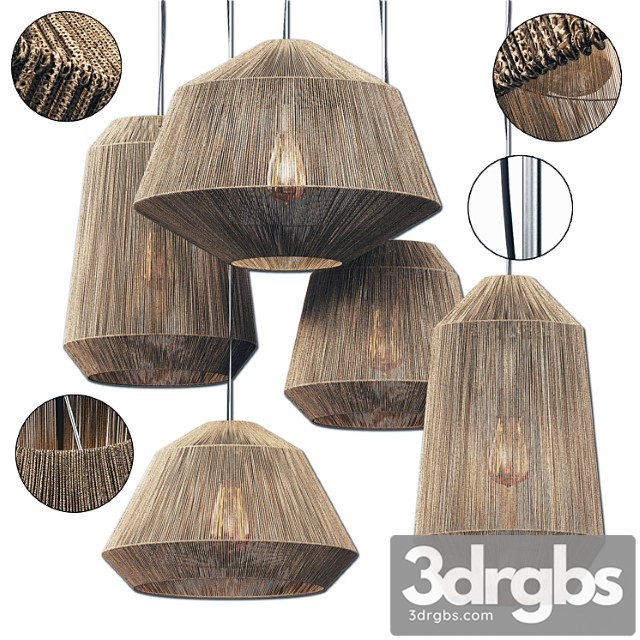 Chandelier barrel made of ropes no. 10 3dsmax Download - thumbnail 1