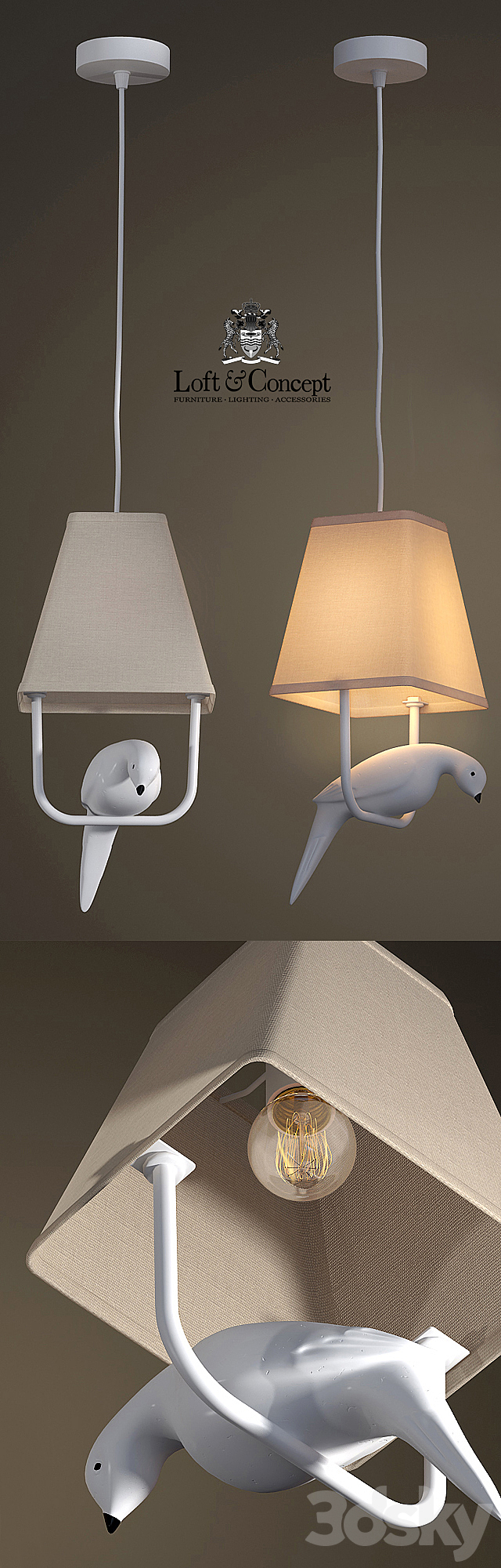 Chandelier Bird 1 3DSMax File - thumbnail 2