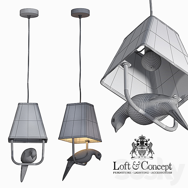 Chandelier Bird 1 3DSMax File - thumbnail 3