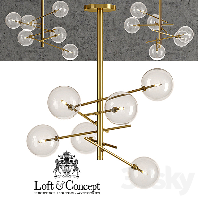 Chandelier Bolle hanging lamp Gallotti & radice 3DSMax File - thumbnail 1