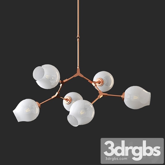 Chandelier branching bubble chandelier 6 milk - thumbnail 1