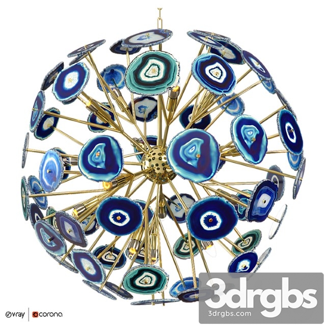 Chandelier Branquinho Chandelier Agate Blue 3dsmax Download - thumbnail 1