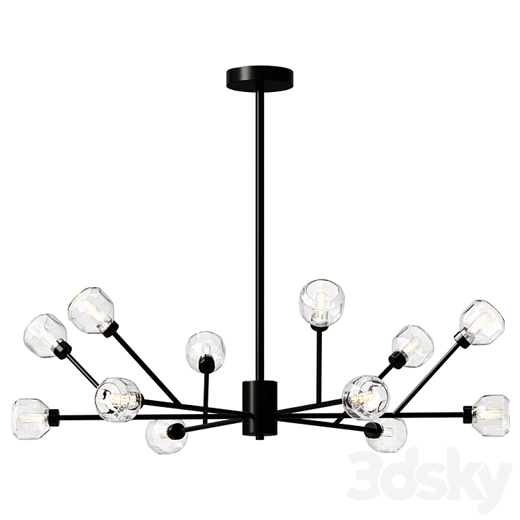 Chandelier Breyer Crstal Chandelier – Black lamp 3DS Max Model - thumbnail 1