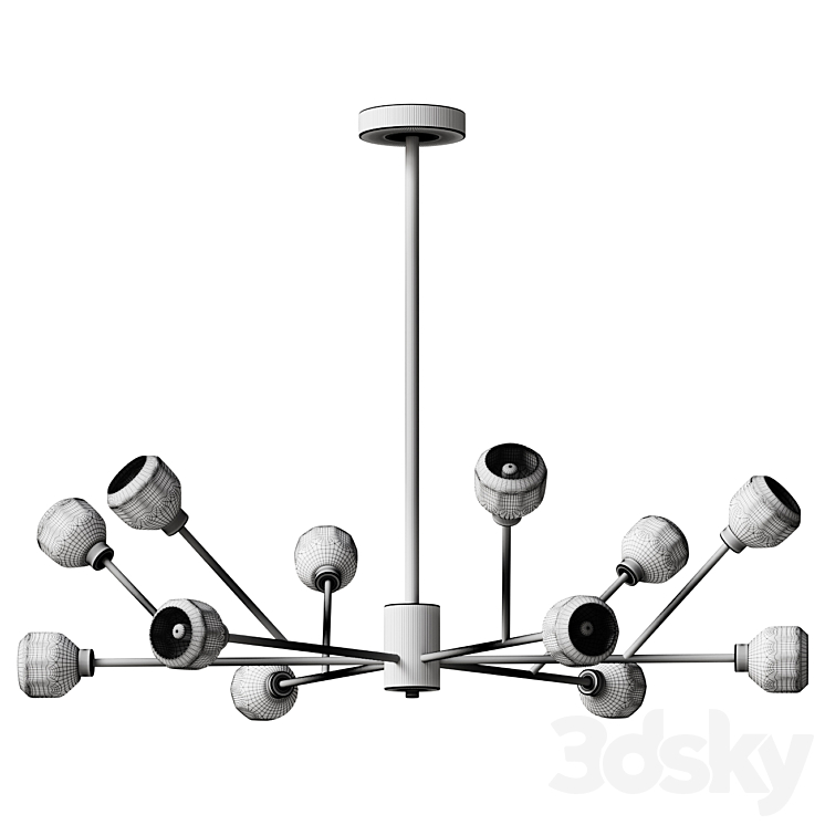 Chandelier Breyer Crstal Chandelier – Black lamp 3DS Max Model - thumbnail 2