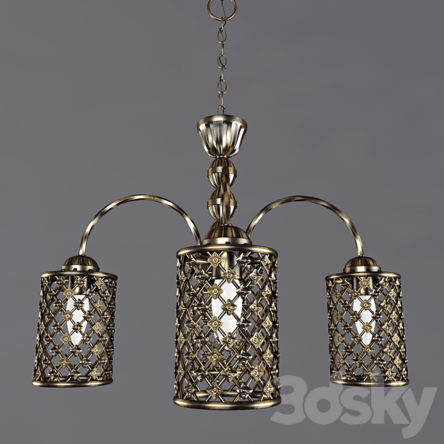 Chandelier Bronze Cell 3DS Max Model - thumbnail 2