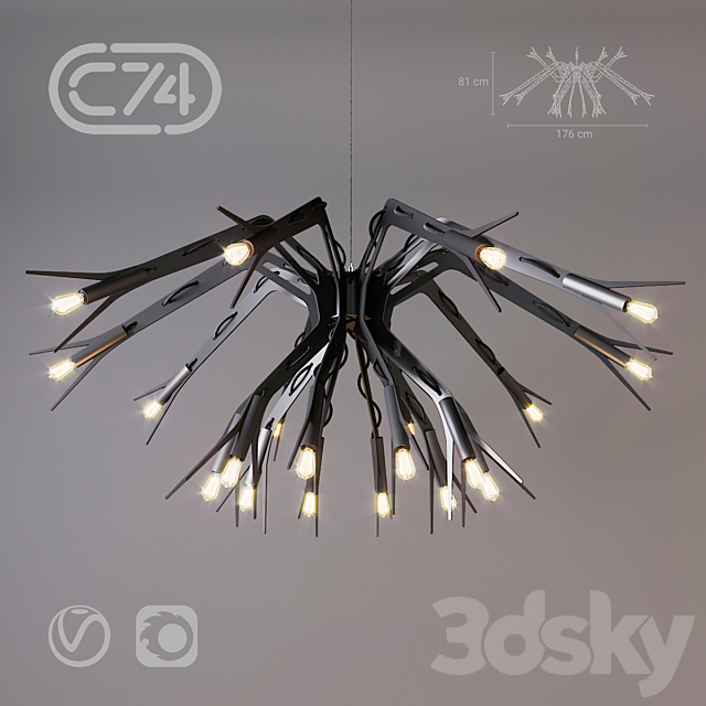 Chandelier C74 – DADDY LONGLEGS XL 3DSMax File - thumbnail 1