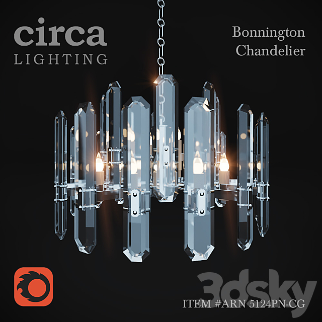 Chandelier Circa Bonnington Chandelier 3DSMax File - thumbnail 2