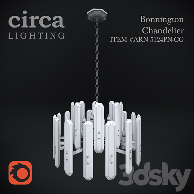 Chandelier Circa Bonnington Chandelier 3DSMax File - thumbnail 3