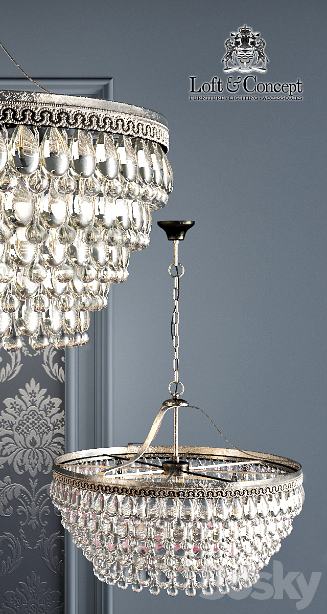 Chandelier Clarissa Glass Drop Petite Round Chandelier 3DSMax File - thumbnail 2