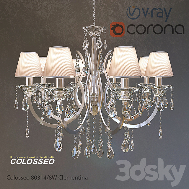 Chandelier Colosseo80314-8W Clementina Chrome 3DSMax File - thumbnail 1