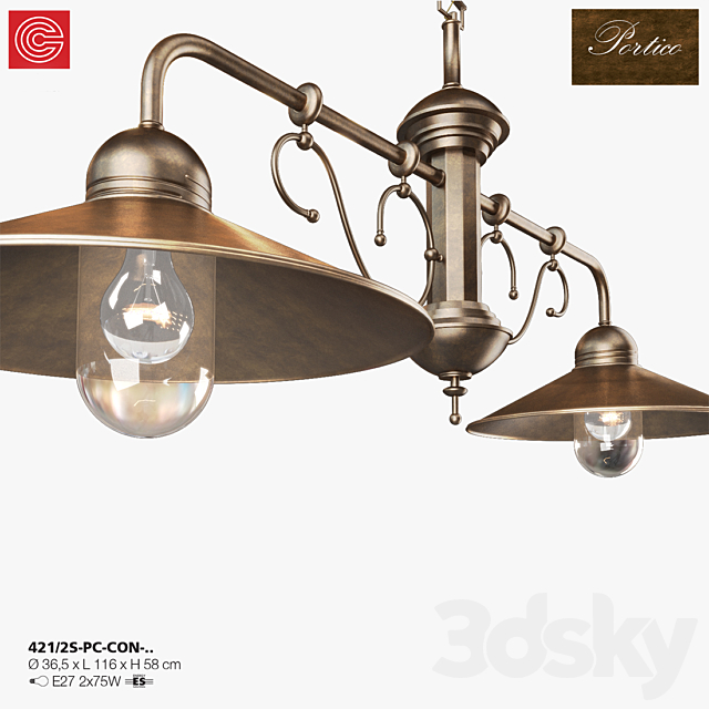 Chandelier Cremasco illuminazione. Portico art. 421 3DSMax File - thumbnail 2