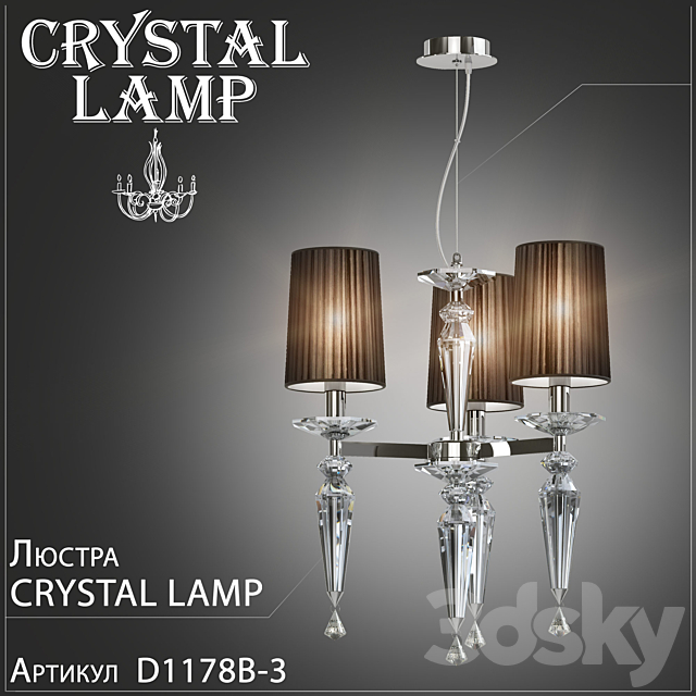 Chandelier Crystal Lamp Falcetto D1178B-3 3DS Max Model - thumbnail 1