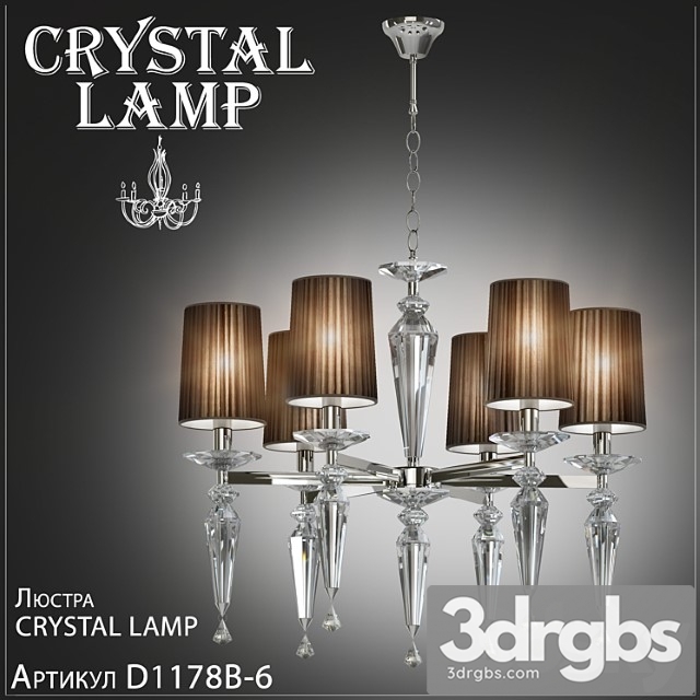 Chandelier crystal lamp falcetto d1178b-6 3dsmax Download - thumbnail 1