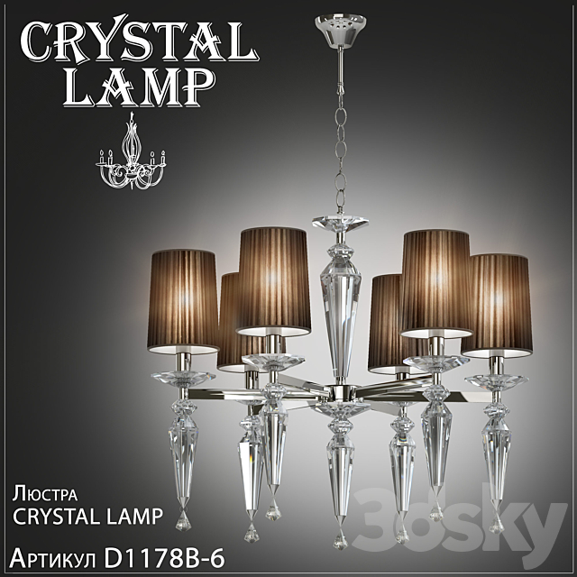 Chandelier Crystal Lamp Falcetto D1178B-6 3DSMax File - thumbnail 1