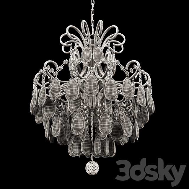 Chandelier Crystal Lux Sevilia SP4 Silver 3DSMax File - thumbnail 3