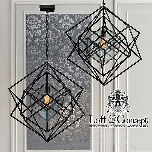 Chandelier Cubist Small Chandelier Black 3DS Max Model - thumbnail 1