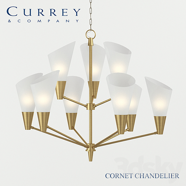 Chandelier Currey & Company Cornet Chandelier 3DSMax File - thumbnail 1