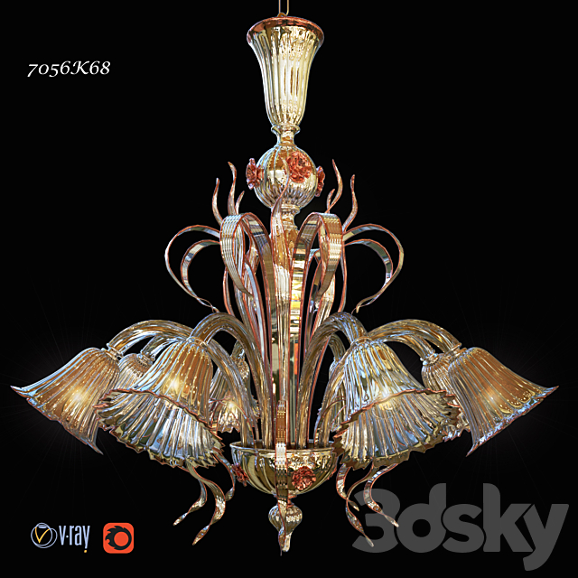 chandelier DeMajo 7056K8 3DSMax File - thumbnail 1