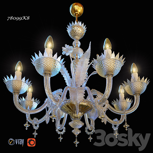 chandelier DeMajo 8099K8 3DSMax File - thumbnail 1