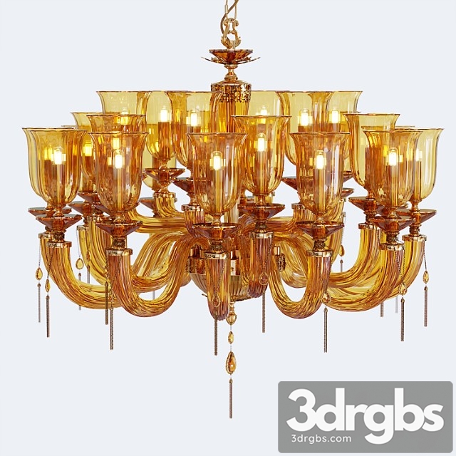 Chandelier euroluce julienne amber l12 + 6 + 6 glass 3dsmax Download - thumbnail 1