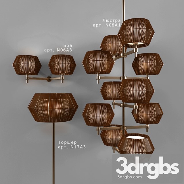 Chandelier Floor Lamp and Sconce 3dsmax Download - thumbnail 1