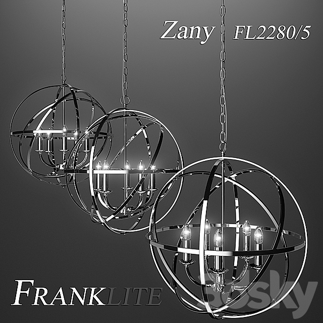 Chandelier Franklite Zany FL2280 _ 5 3DS Max Model - thumbnail 2